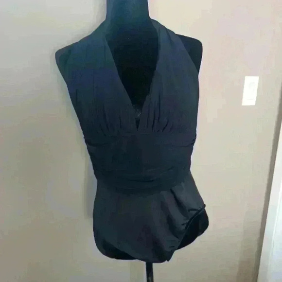 MagicSuit Womens Black Halter Padded Slimming Swimsuit L - Picture 2 of 15